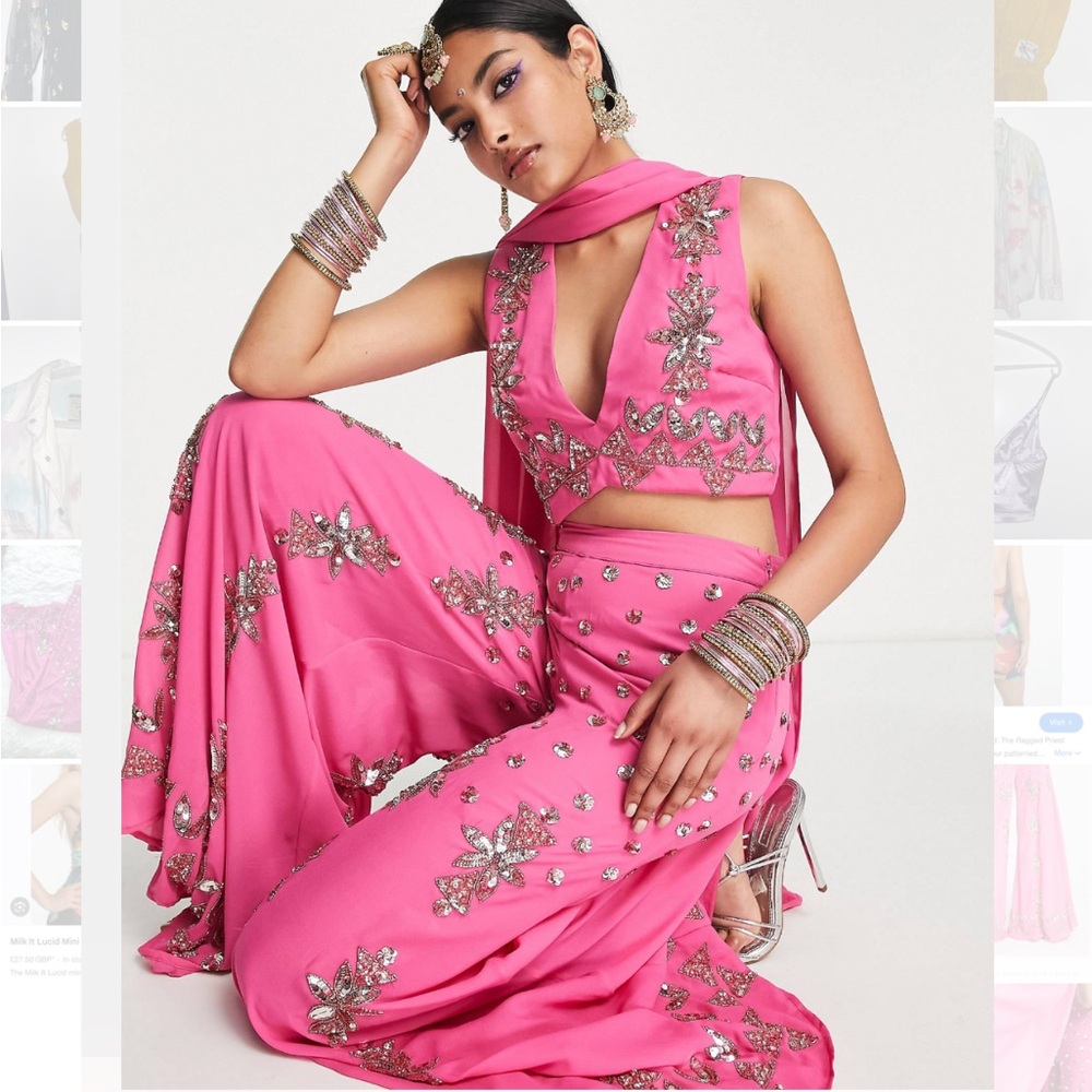 Maya Geo Pink Embellished Set